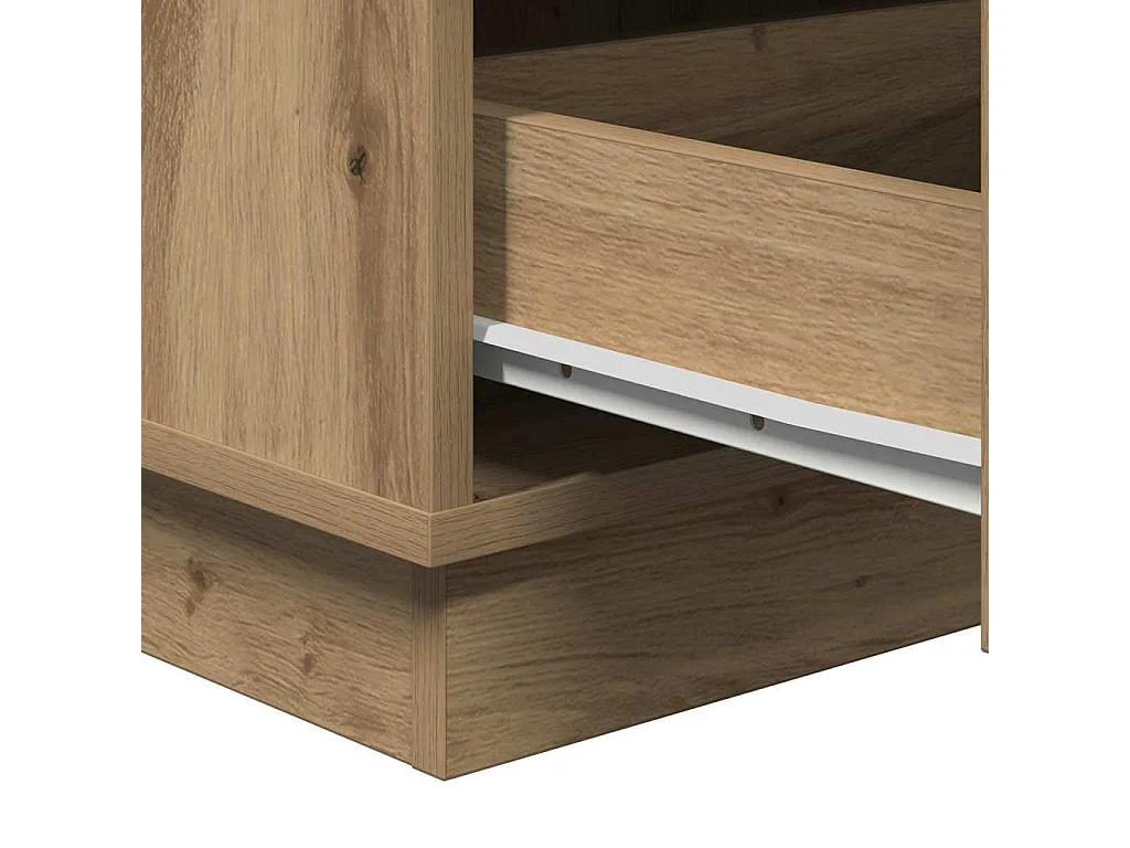 Cabinet de chevet avec tiroir chêne artisanal 39 x 34,5 x 65 cm