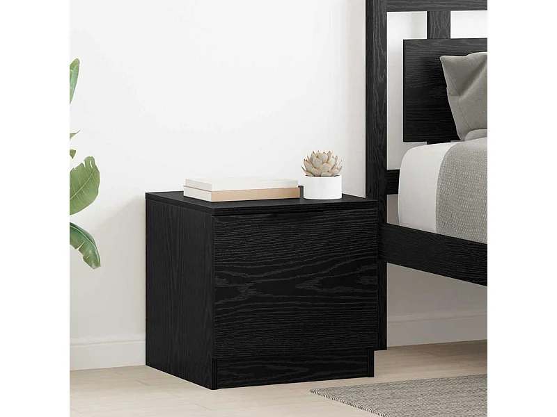 Mobile letto 2 pezzi Rovere nero 40 x 39 x 40 cm