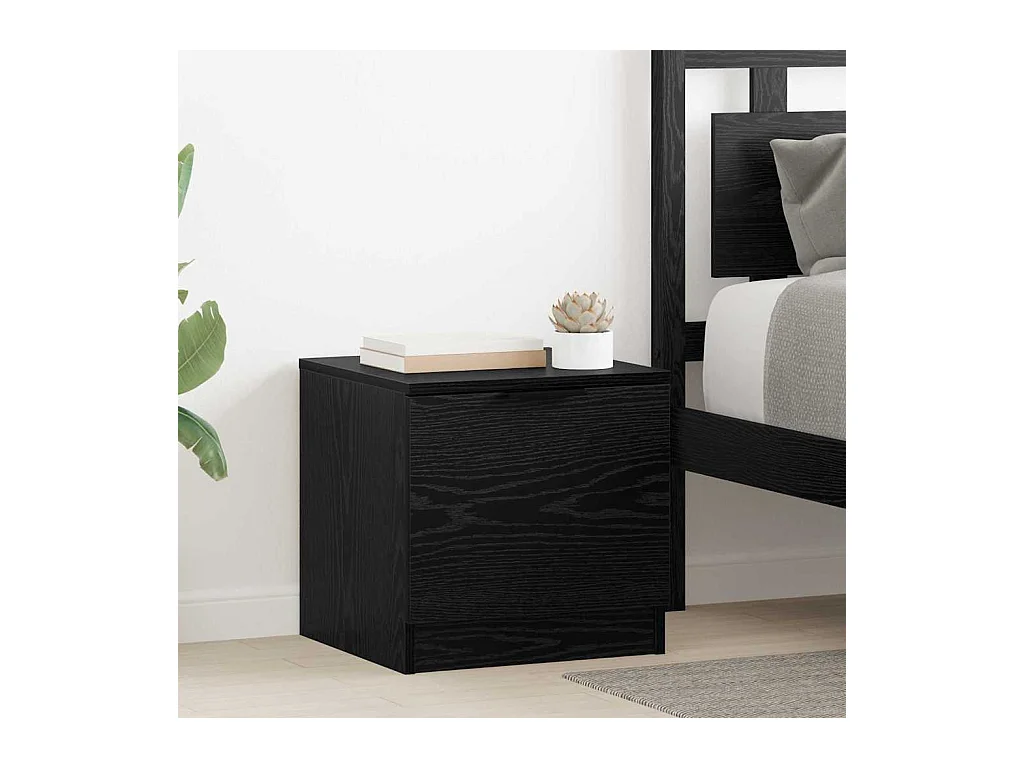 Mobile letto 2 pezzi Rovere nero 40 x 39 x 40 cm