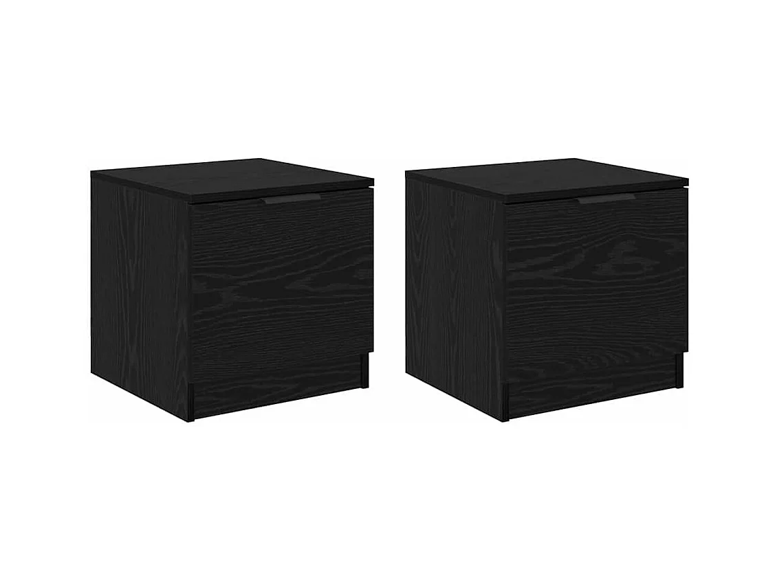 Mobile letto 2 pezzi Rovere nero 40 x 39 x 40 cm