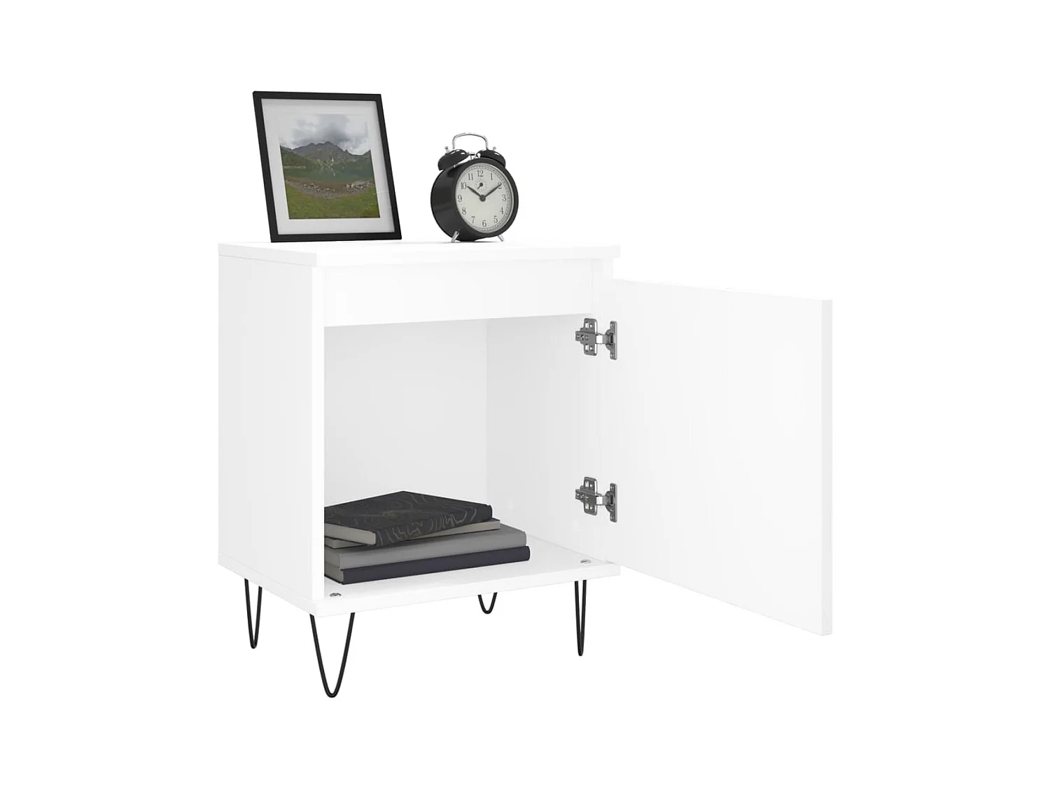 Nachtkastjes 2 stuks wit 40x30x50 cm bewerkt hout