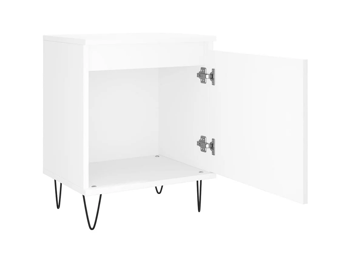 Nachtkastjes 2 stuks wit 40x30x50 cm bewerkt hout