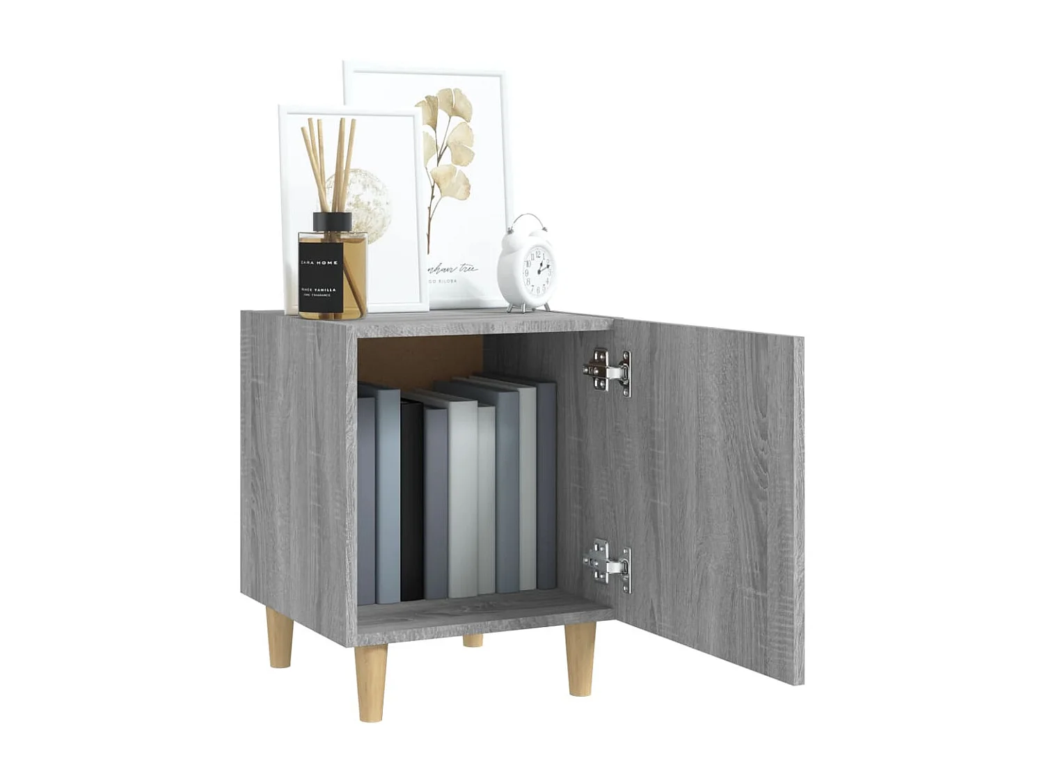 Set comodini da 2 pezzi in legno ingegnerizzato grigio Sonoma