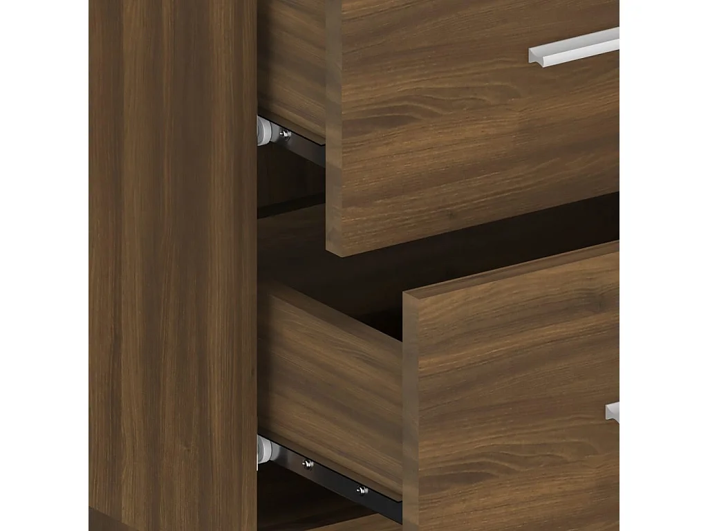 Comodino da parete in rovere marrone