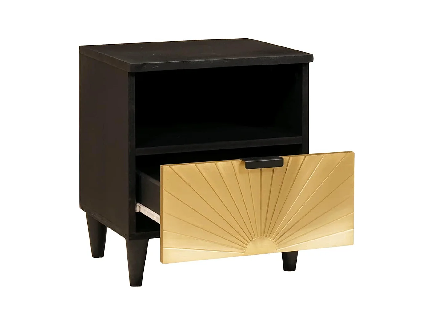 Table de chevet avec tiroir Noir et or 40 x 33 x 46 cm
