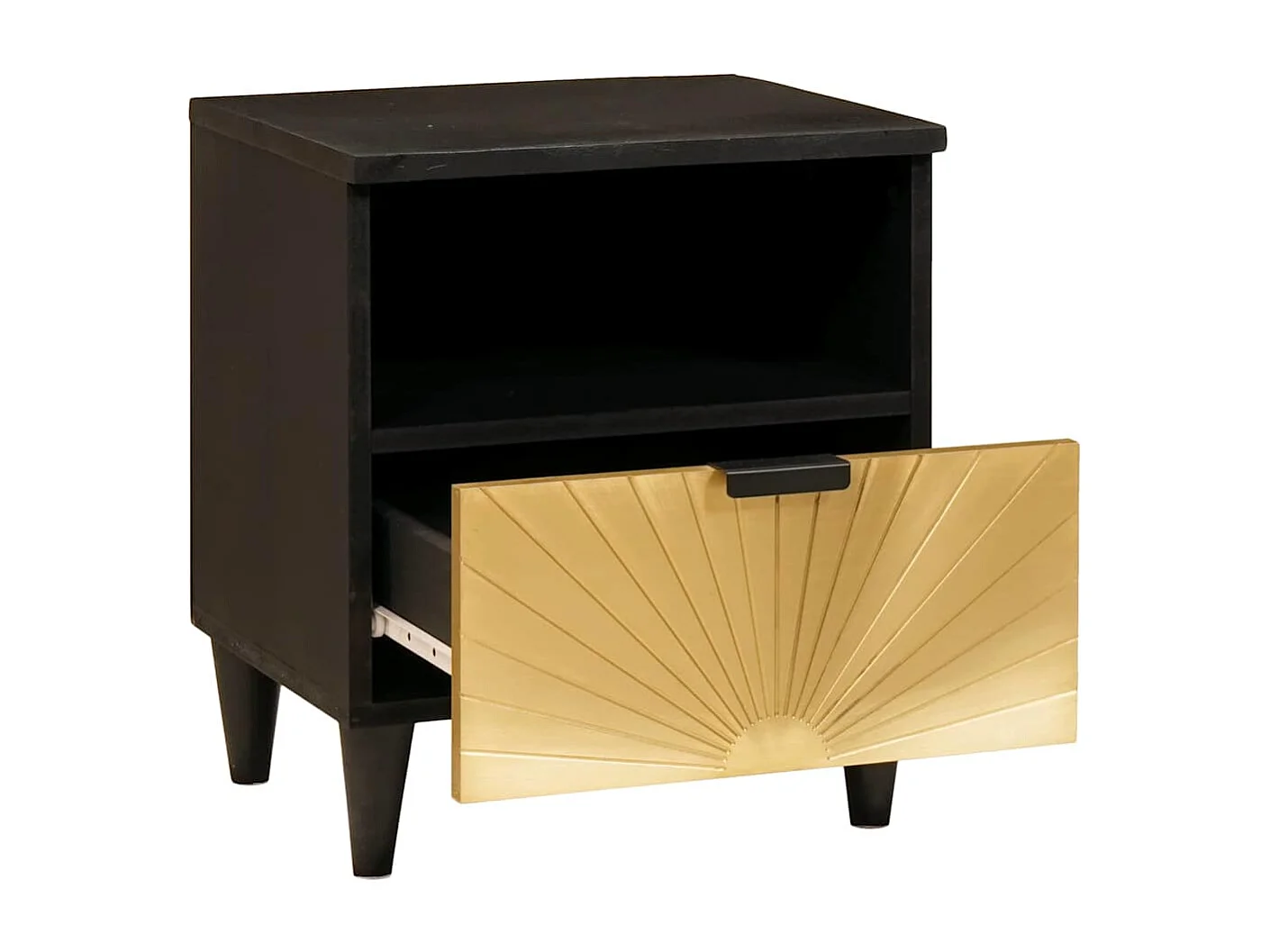 Table de chevet avec tiroir Noir et or 40 x 33 x 46 cm