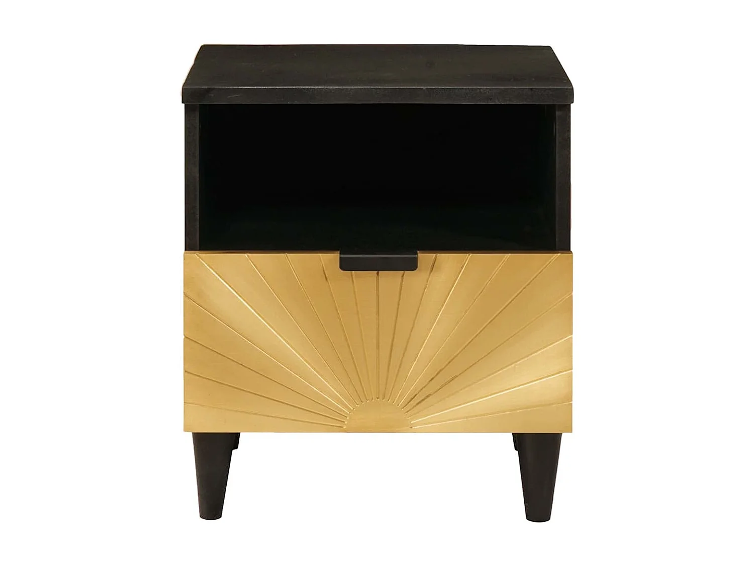 Table de chevet avec tiroir Noir et or 40 x 33 x 46 cm