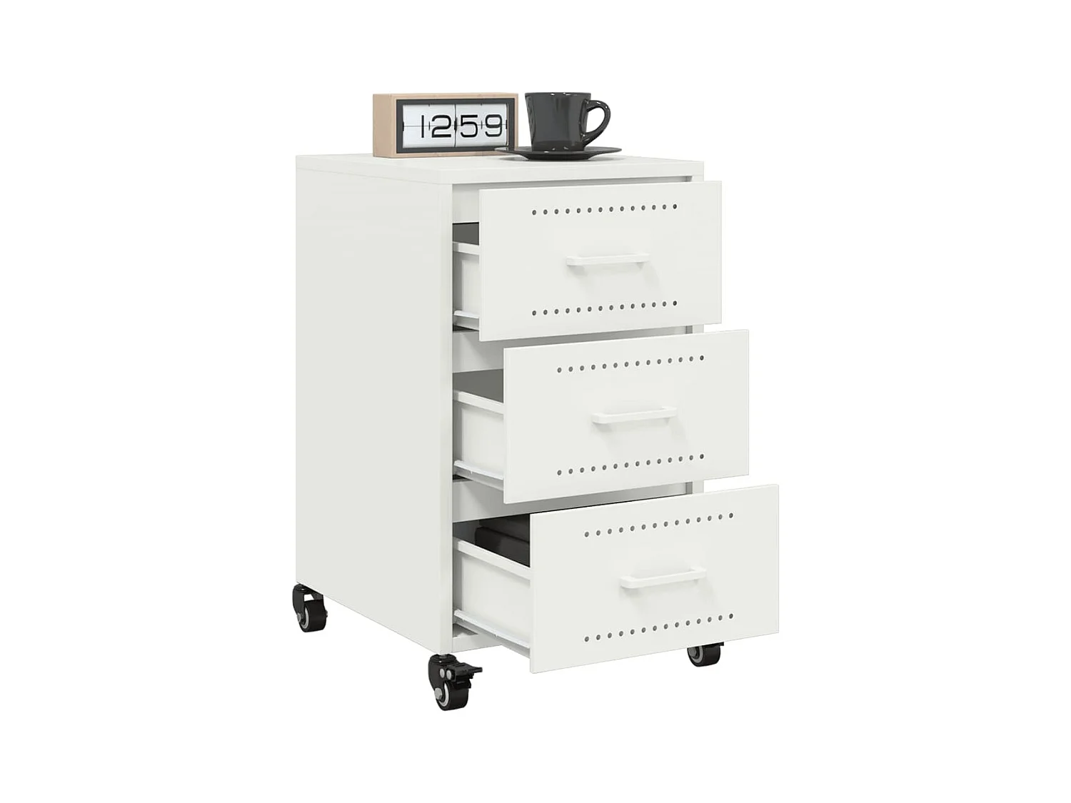 Wit nachtkastje 36x39x59 cm staal