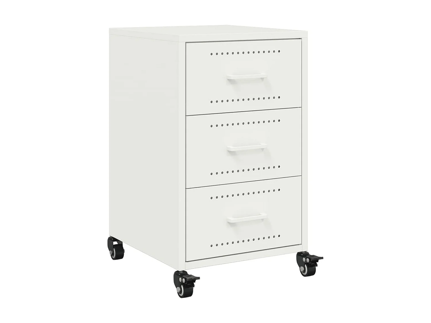 Table de chevet blanc 36x39x59 cm acier