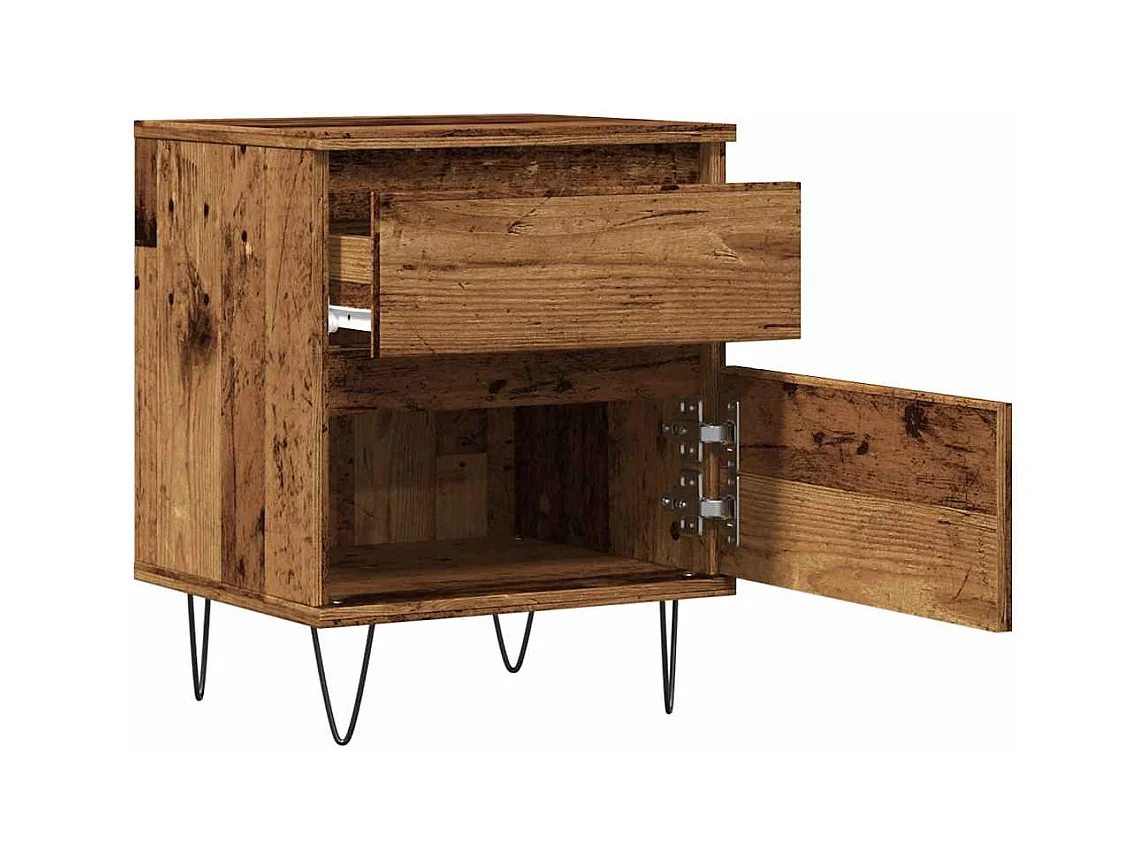 Comodini 2 pezzi in legno vecchio 40x35x50 cm in legno ingegnerizzato