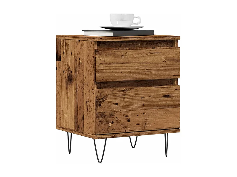 Tables de chevet 2 pcs vieux bois 40x35x50 cm bois d’ingénierie