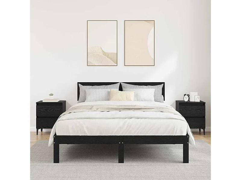 Cabinet de chevet avec tiroir 2 pcs Chêne noir 40 x 35 x 50 cm