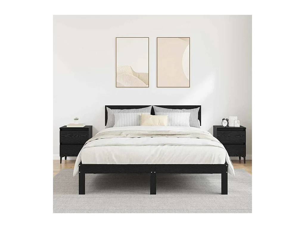 Comodino con cassetto 2 pz Rovere nero 40 x 35 x 50 cm