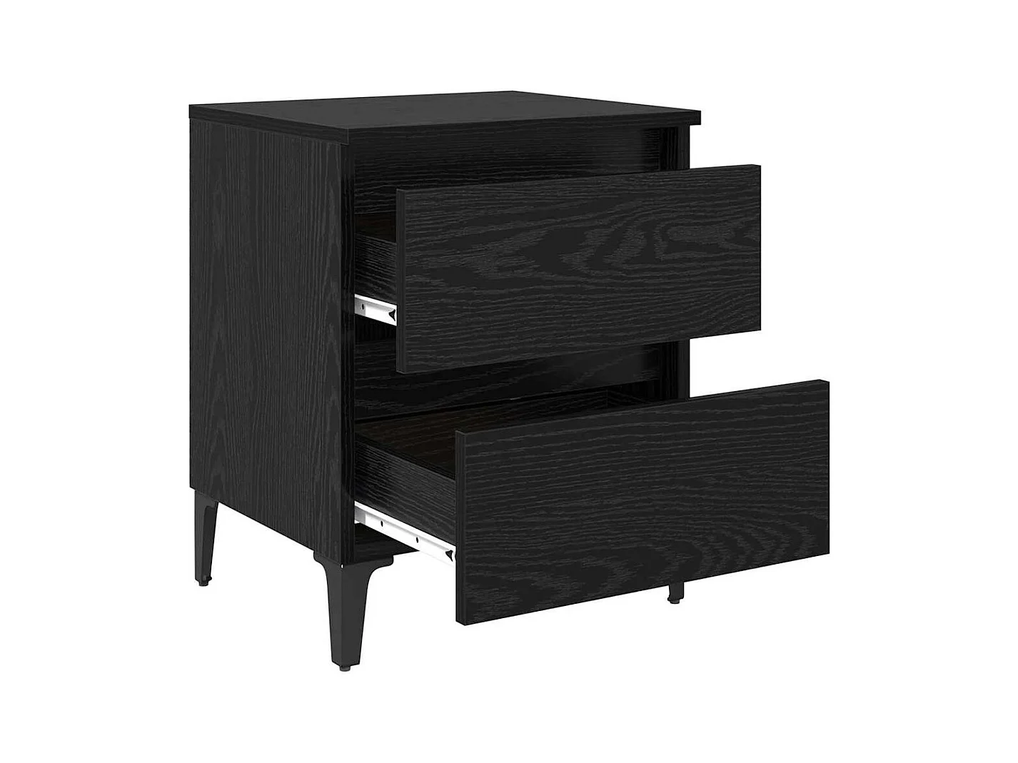 Comodino con cassetto 2 pz Rovere nero 40 x 35 x 50 cm