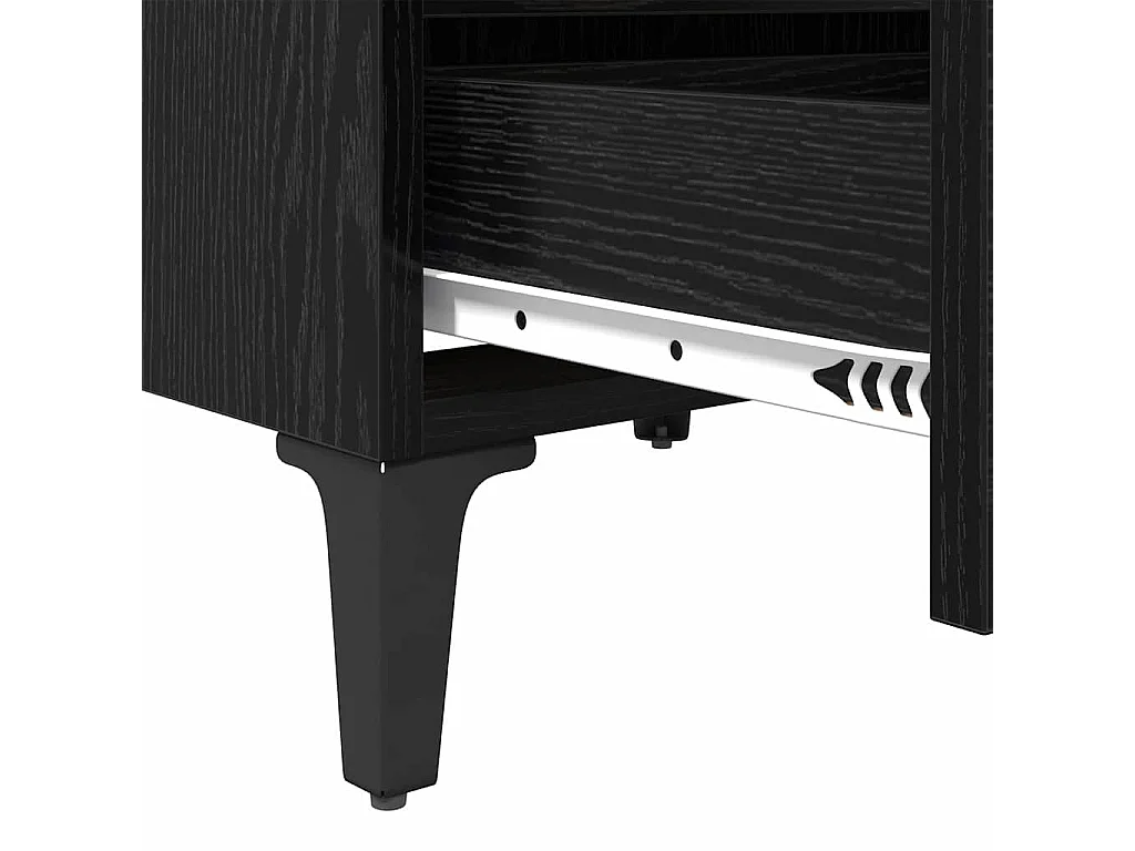 Comodino con cassetto 2 pz Rovere nero 40 x 35 x 50 cm