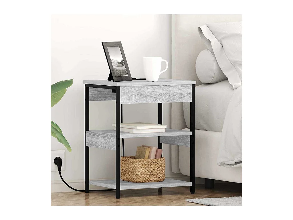 Mesitas de noche 2 piezas Sonoma gris 41 x 31 x 51 cm