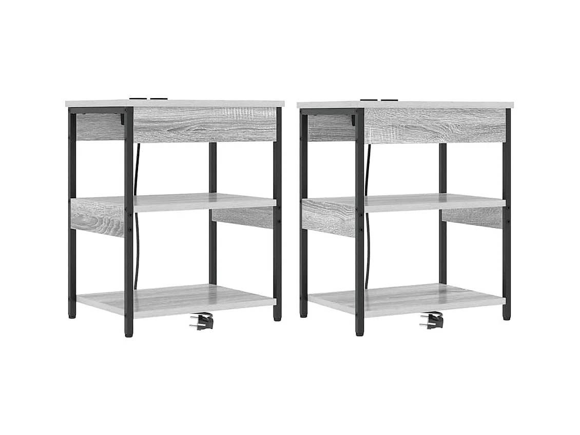 Mesitas de noche 2 piezas Sonoma gris 41 x 31 x 51 cm