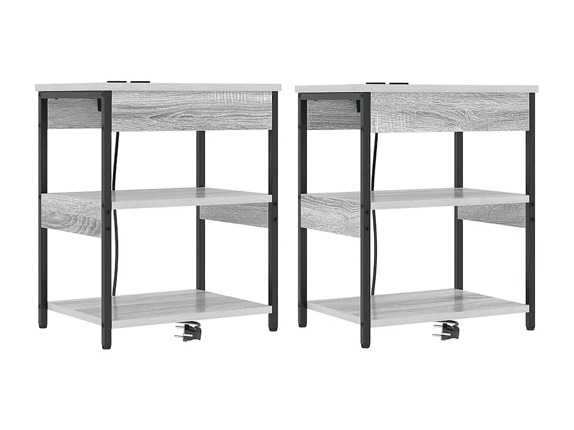 Armoires de chevet 2 pcs Sonoma gris 41 x 31 x 51 cm