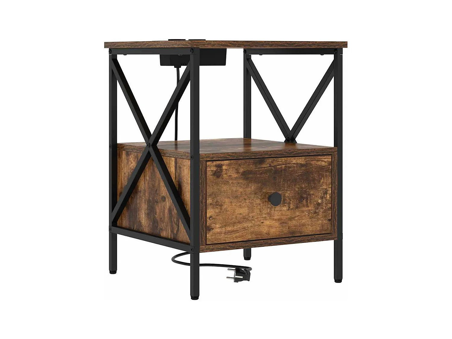 Comodino con cassetto Rovere affumicato 41,5 x 40,5 x 55 cm