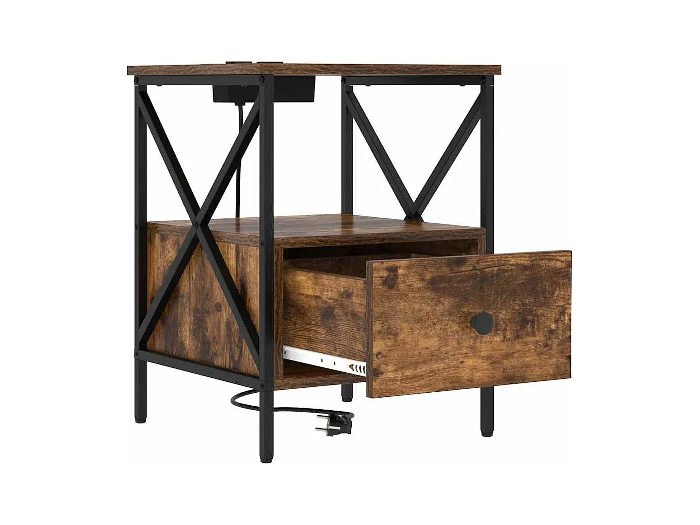 Comodino con cassetto Rovere affumicato 41,5 x 40,5 x 55 cm