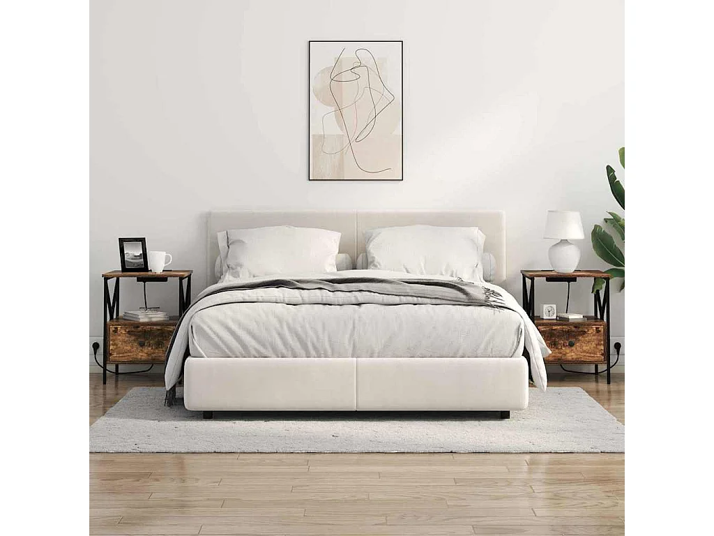 Cabinet de chevet avec tiroir Chêne fumé 41.5 x 40.5 x 55 cm