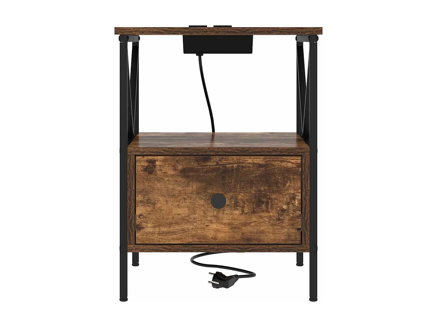 Cabinet de chevet avec tiroir Chêne fumé 41.5 x 40.5 x 55 cm