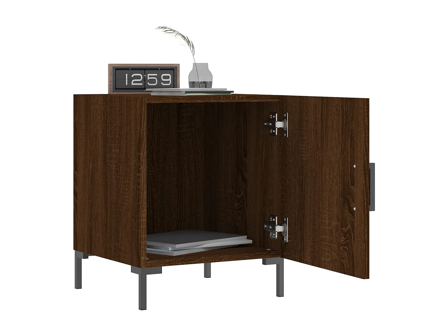 Mesitas de noche 2 piezas roble marrón 40x40x50cm madera de ingeniería