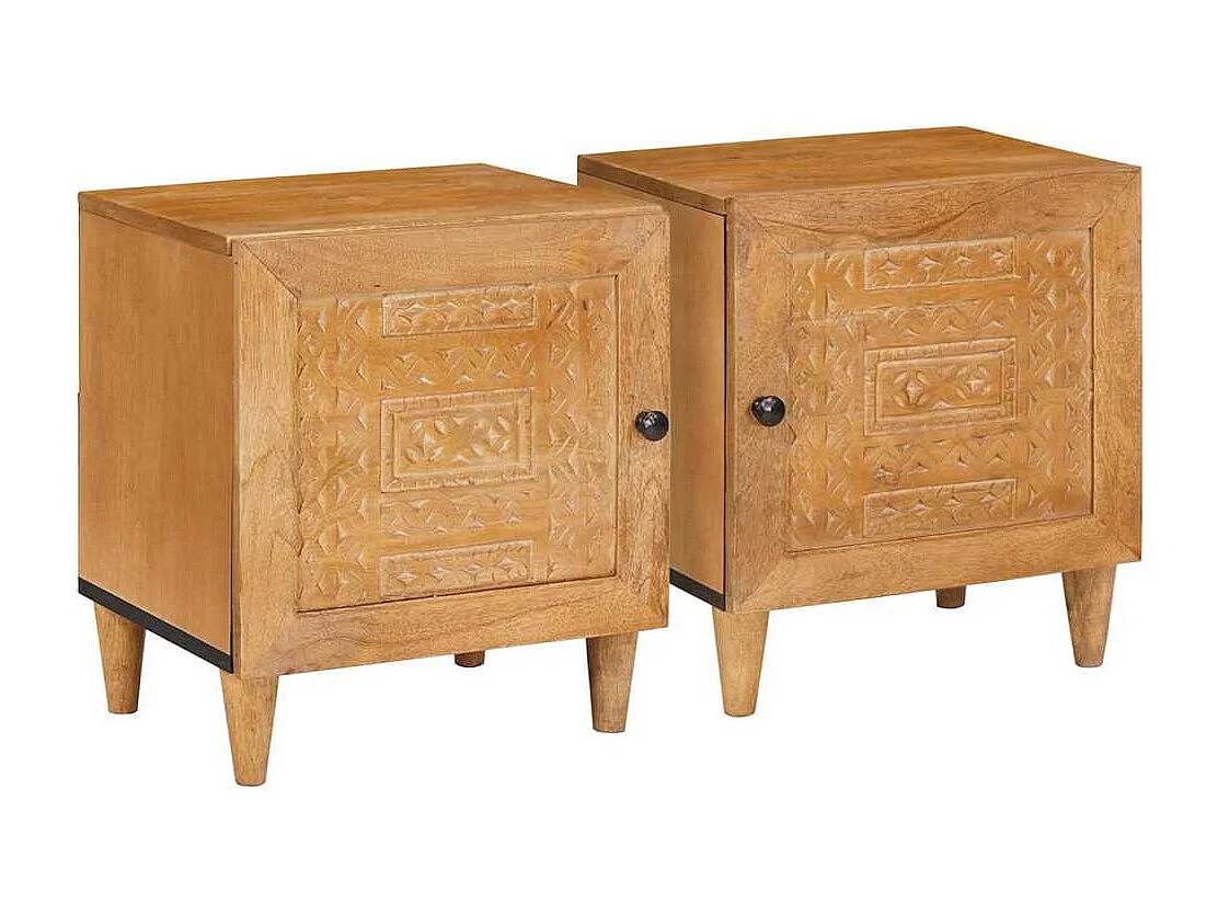 Table de chevet 2 pcs Marron clair 40 x 33 x 46 cm