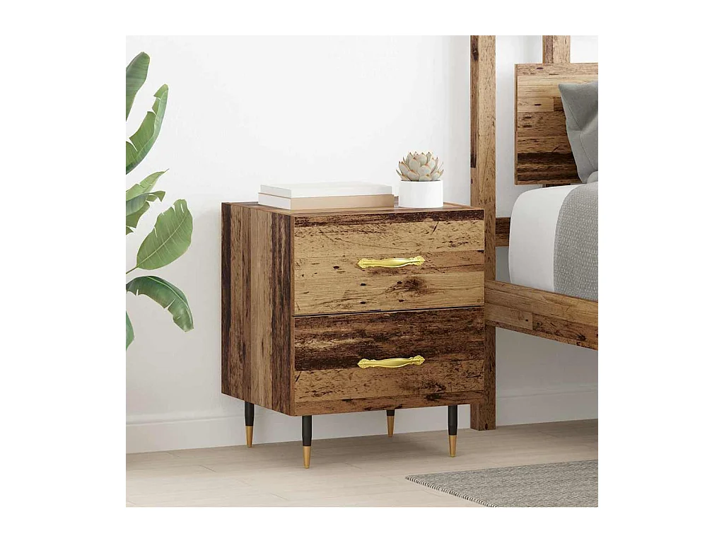 Cabinet de chevet avec tiroir Bois ancien 40 x 35 x 47.5 cm