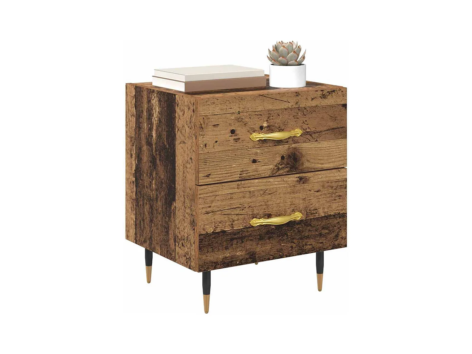 Cabinet de chevet avec tiroir Bois ancien 40 x 35 x 47.5 cm