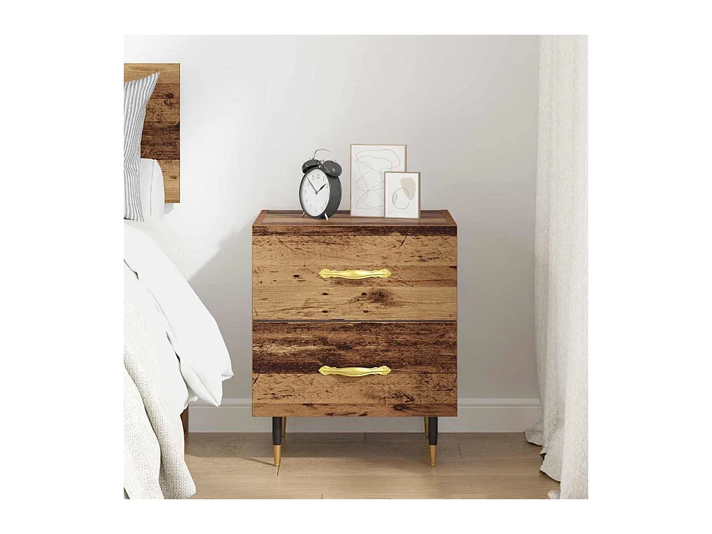 Cabinet de chevet avec tiroir Bois ancien 40 x 35 x 47.5 cm