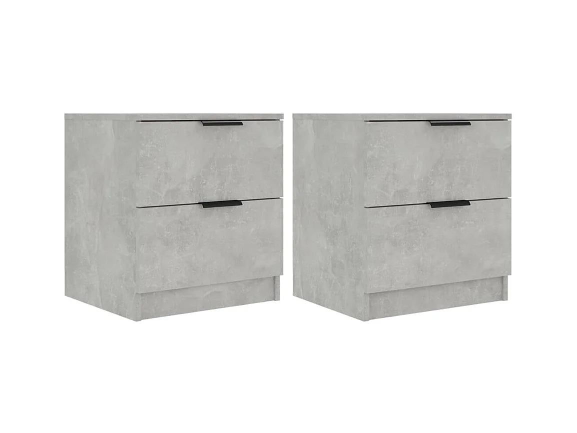 Mesitas de noche 2 piezas Madera de ingeniería gris hormigón