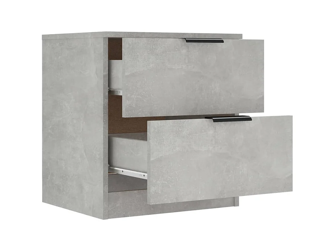 Mesitas de noche 2 piezas Madera de ingeniería gris hormigón