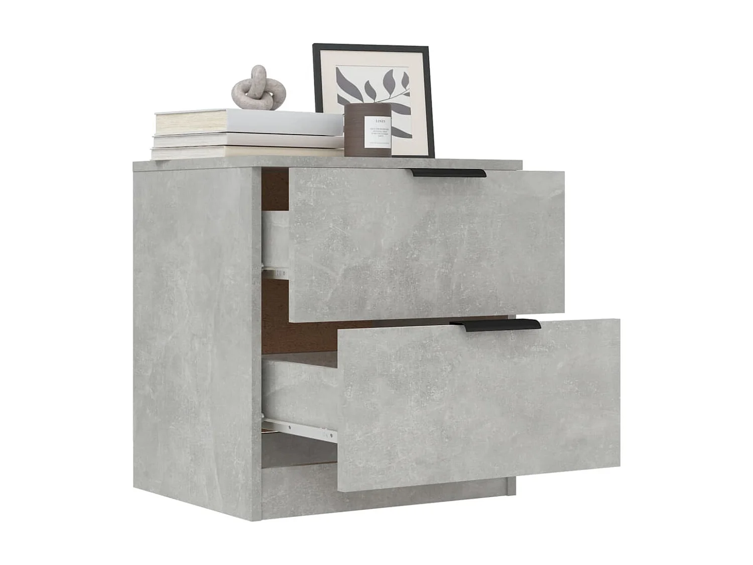 Mesitas de noche 2 piezas Madera de ingeniería gris hormigón