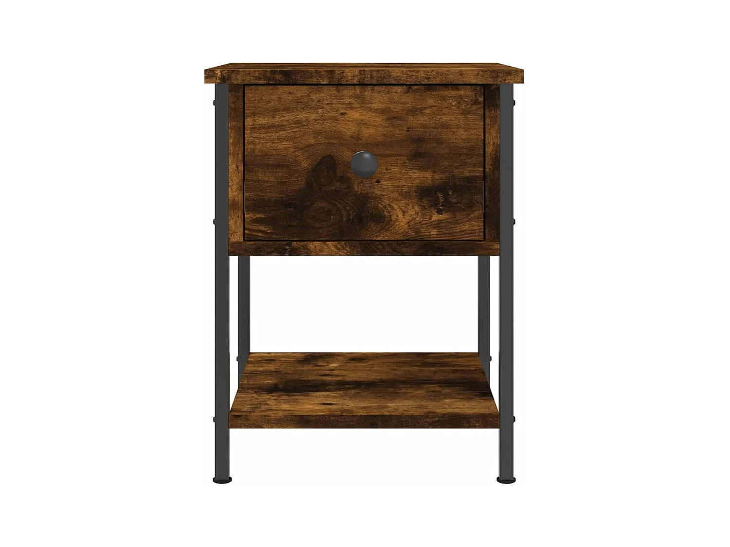 Nachtkastje van gerookt eikenhout 34x35,5x45 cm bewerkt hout