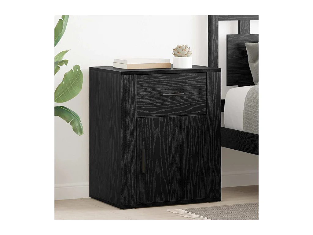 Mesilla de noche Roble Negro 50 x 36 x 60 cm Madera de Ingeniería