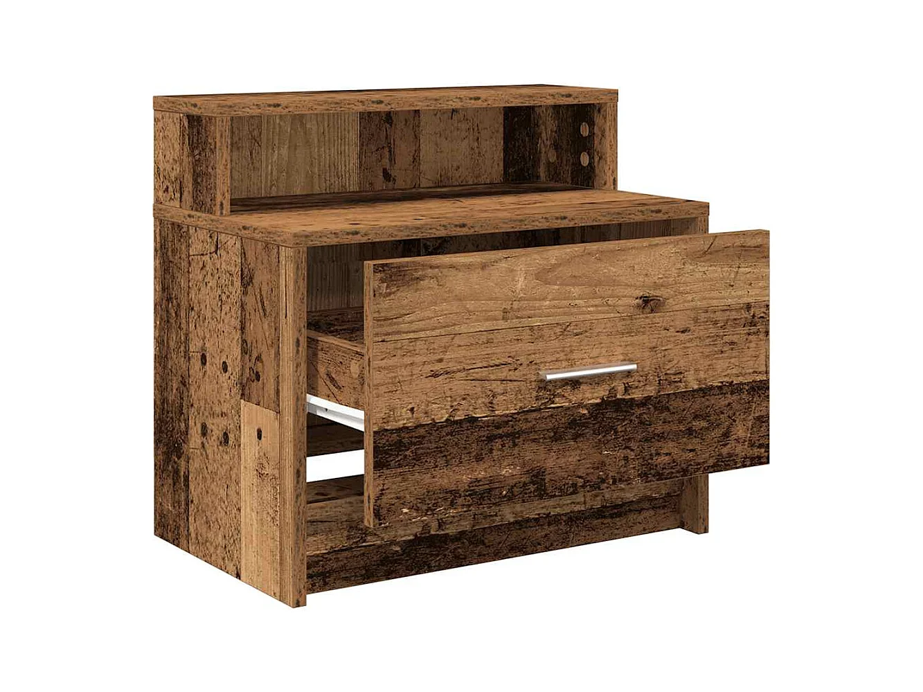 Tables de chevet avec tiroir 2 pcs vieux bois 51x31x47 cm