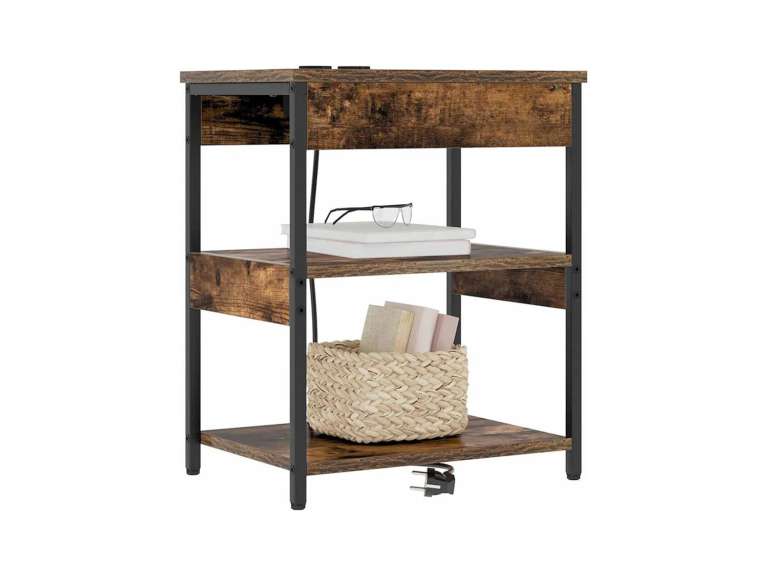 Comodini con cassetto 2 pz Rovere affumicato 41 x 31 x 51 cm