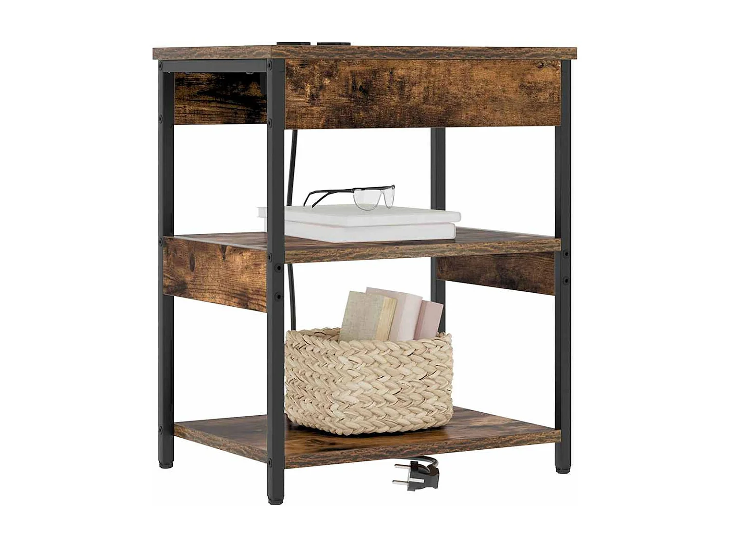 Armoires de chevet avec tiroir 2 pcs Chêne fumé 41 x 31 x 51 cm