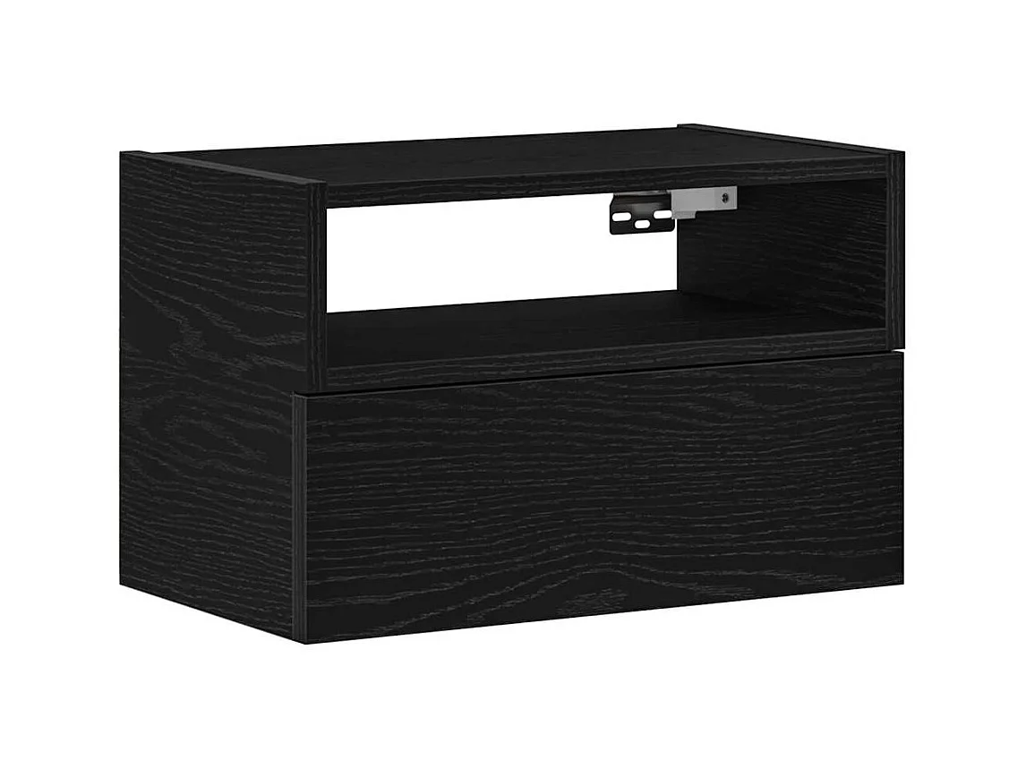 Table de chevet murale noir 45x26x28,5 cm