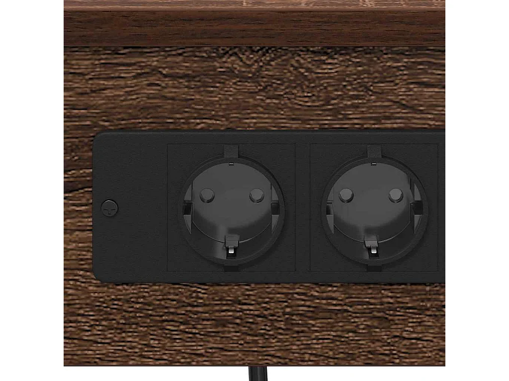 Table de nuit avec station de chargement 2 pcs Chêne marron