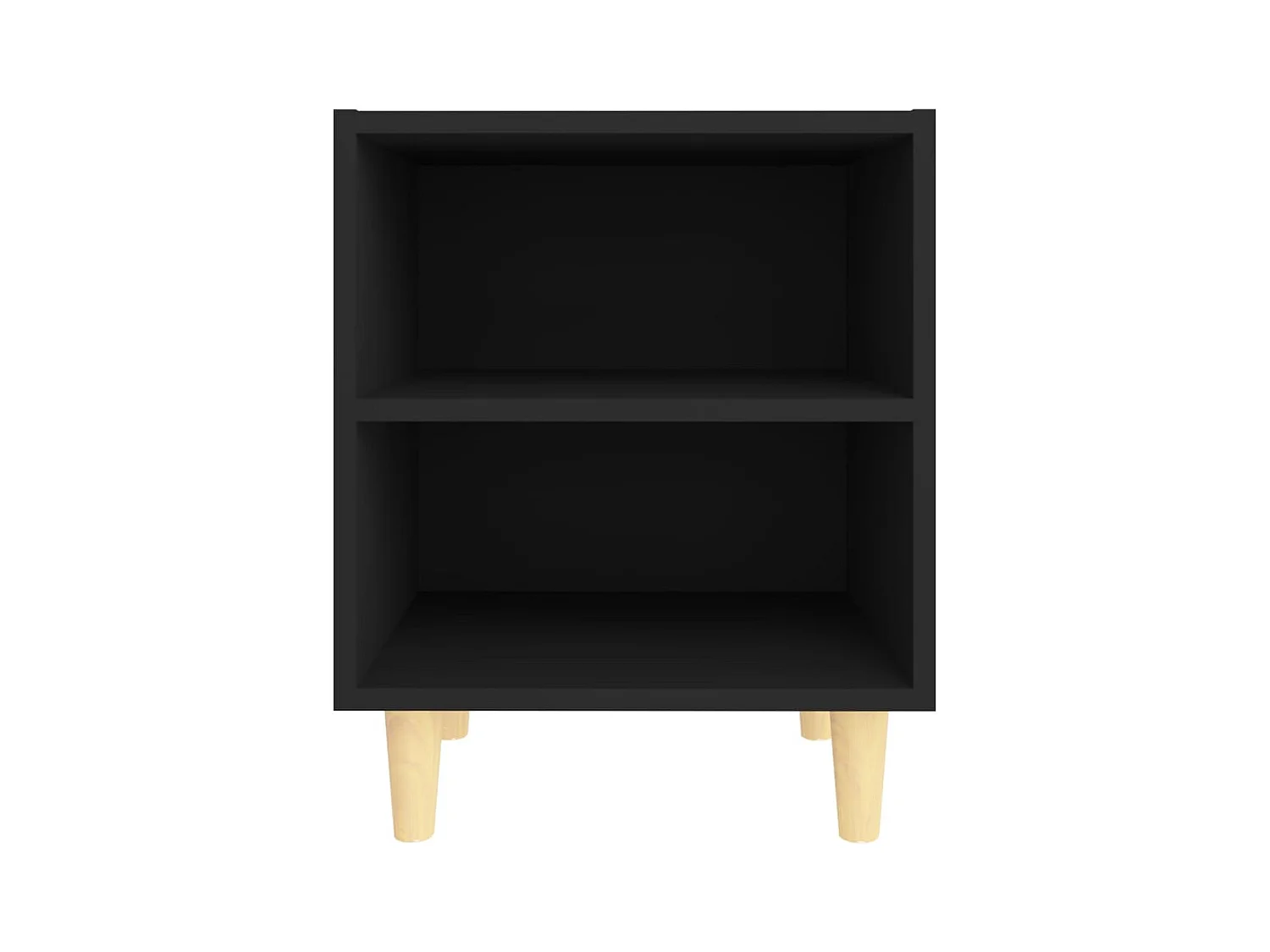 Nachtkastjes met houten poten 2 stuks Zwart 40x30x50 cm