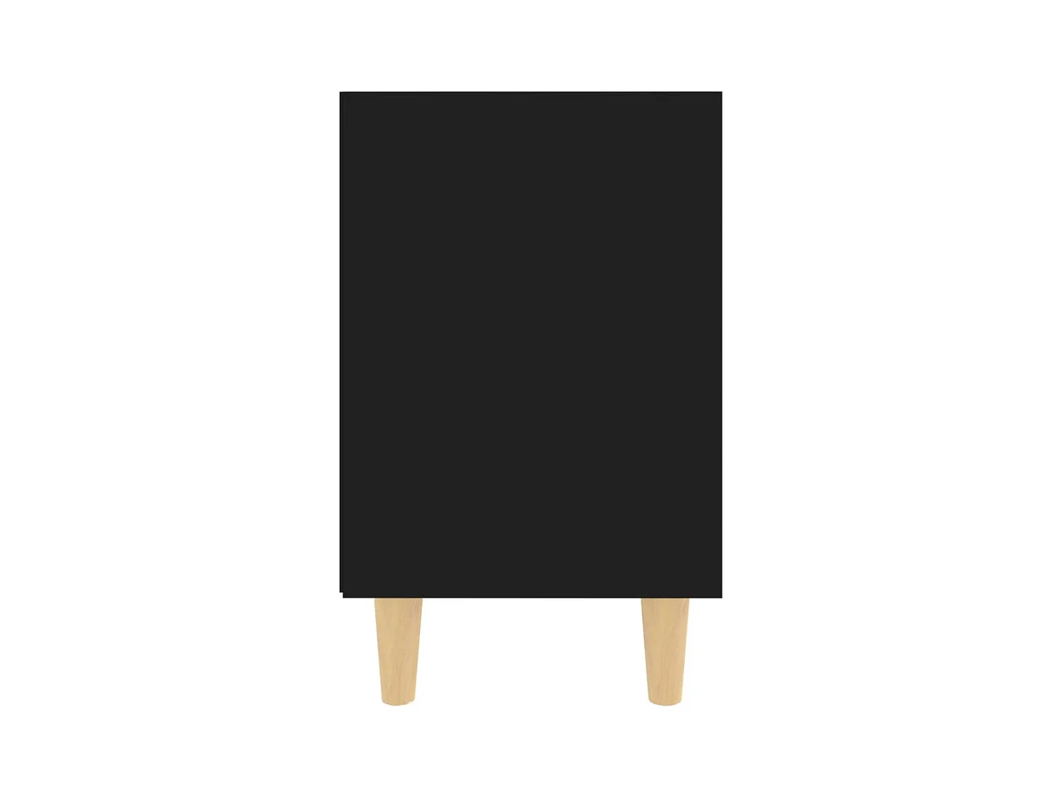 Tables de chevet avec pieds en bois 2 pcs Noir 40x30x50 cm