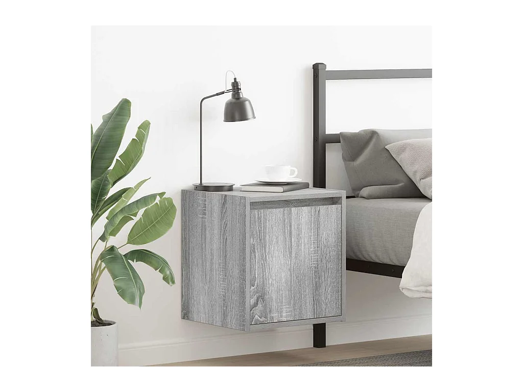 Comodini da parete 2 pz grigio sonoma 38x34x40 cm