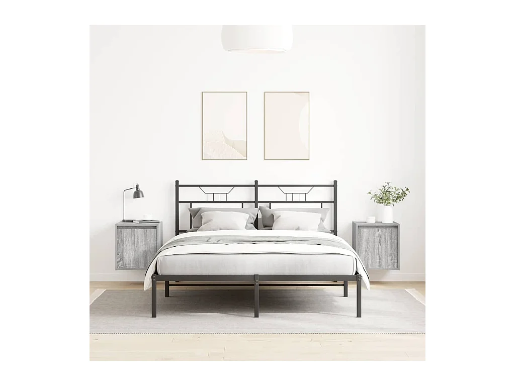Comodini da parete 2 pz grigio sonoma 38x34x40 cm