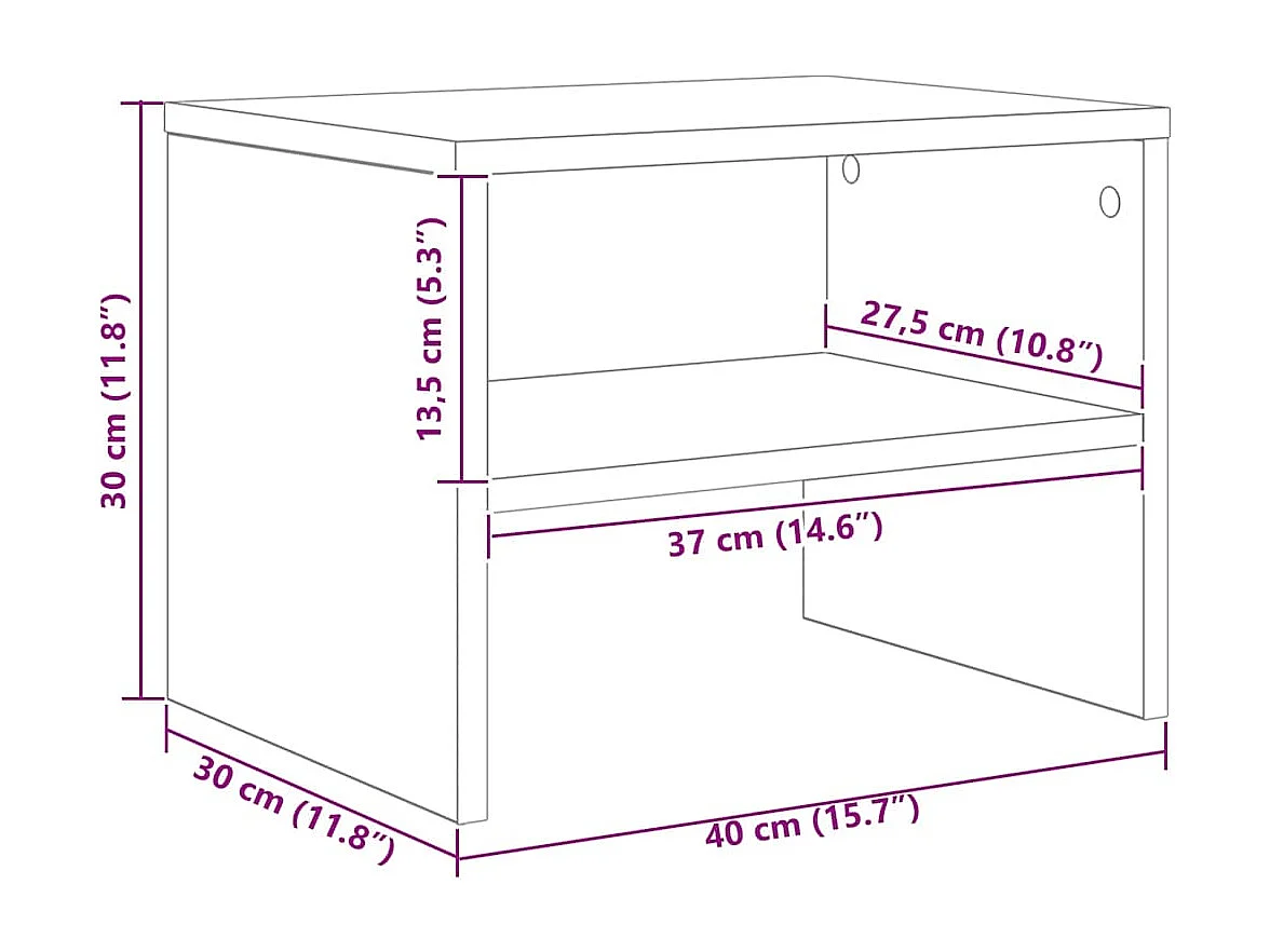 Cabinet de chevet 2 pcs Chêne noir 40 x 40 x 30 cm