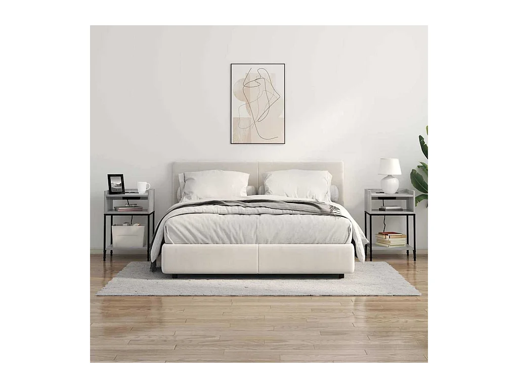 Comodini 2 pz Sonoma grigio 40 x 40 x 61 cm