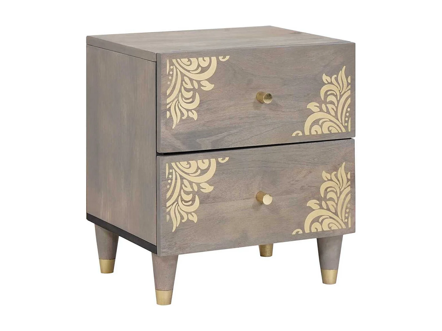 Cabinet de chevet avec tiroir 2 pcs Gris 40 x 33 x 46 cm