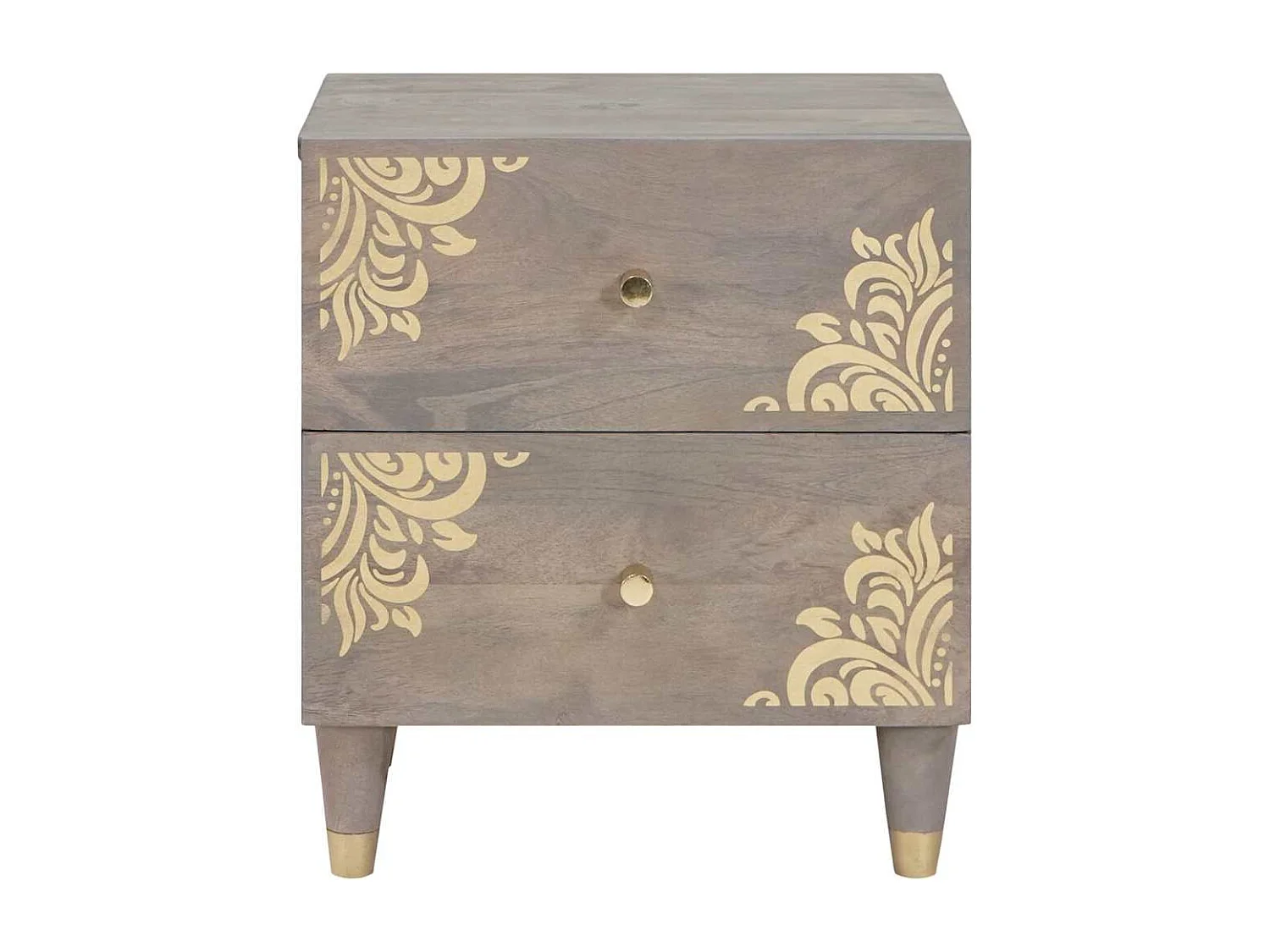 Cabinet de chevet avec tiroir 2 pcs Gris 40 x 33 x 46 cm