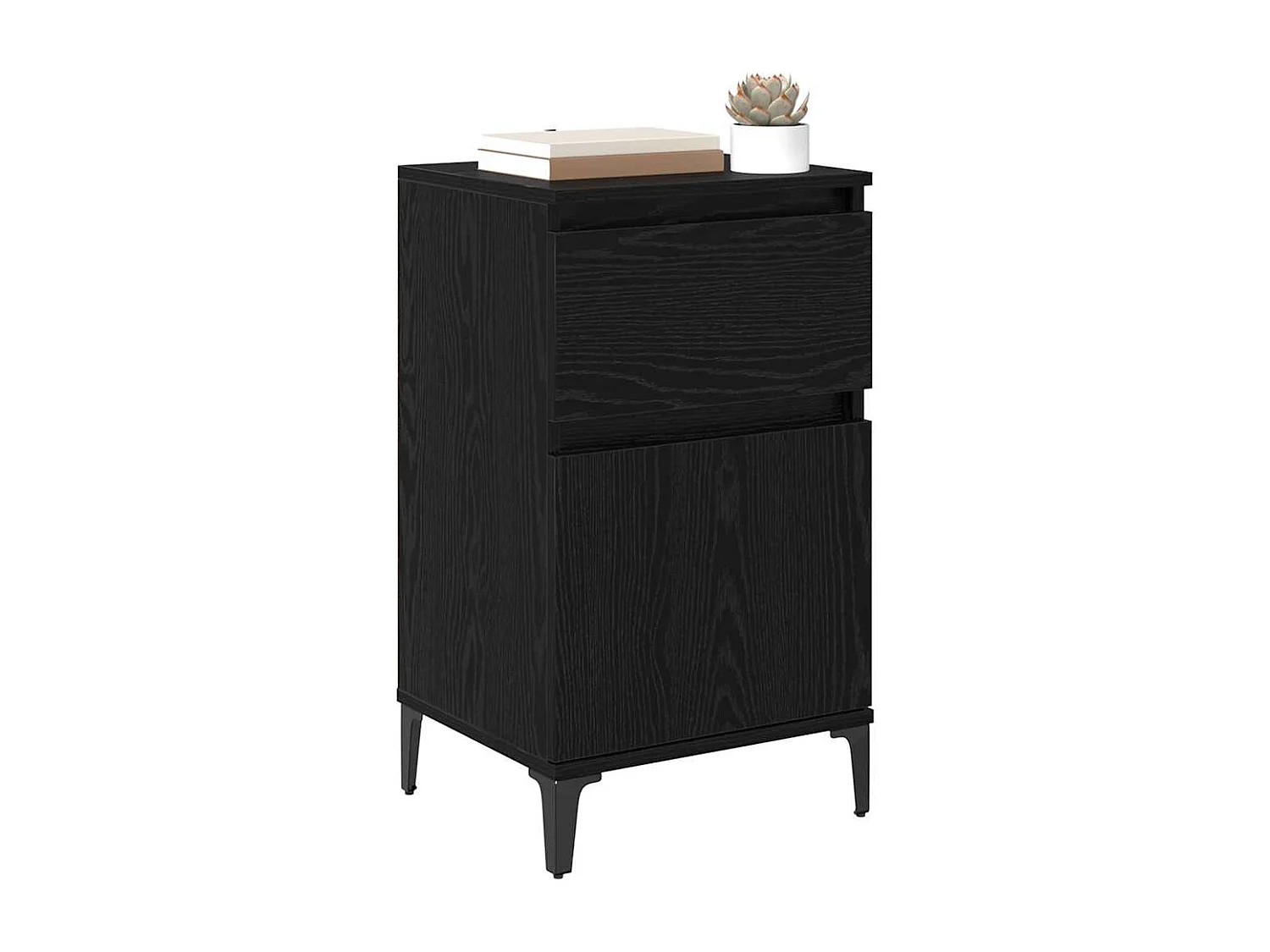 Cabinet de chevet avec tiroir 2 pcs Chêne noir 40 x 35 x 70 cm